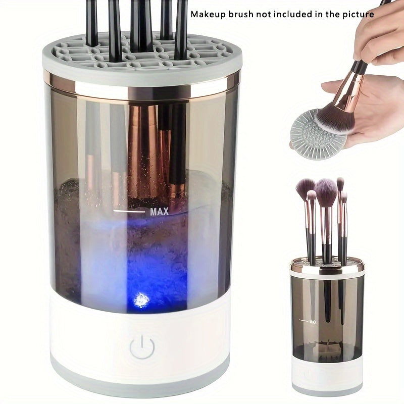 White USB Electric Makeup Brush Cleaner Compact Plug-In Brush Washing Tool