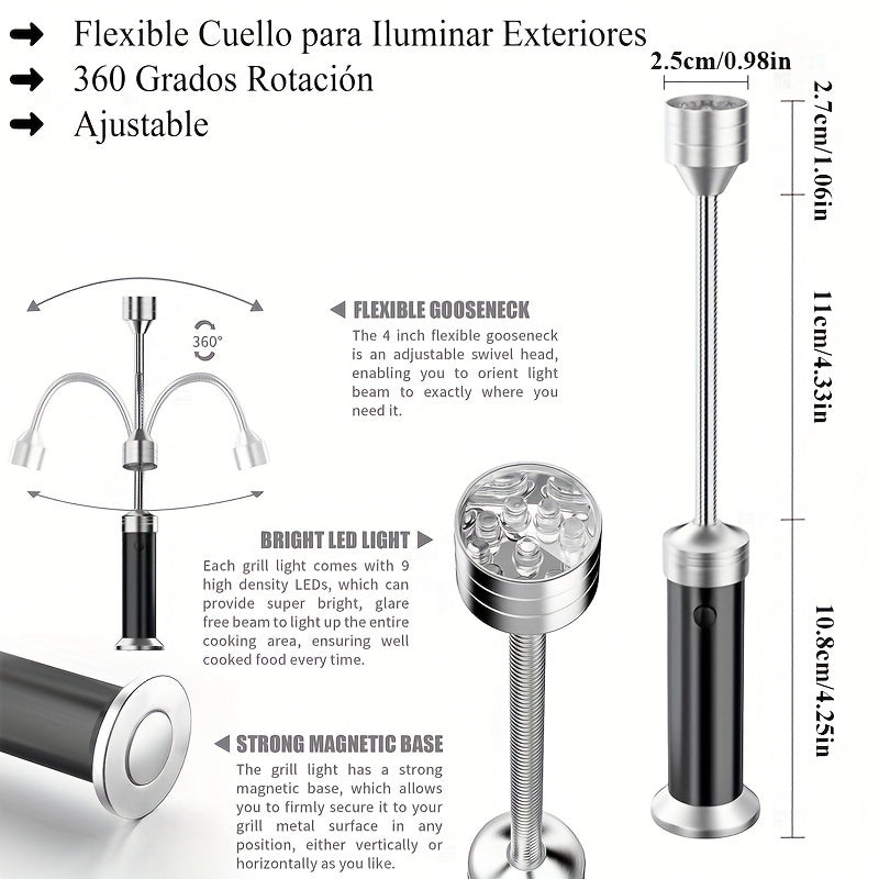 Premium LED Grill Lights – 2 Pack with Magnetic Base