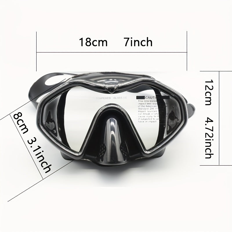 Premium Adult Anti-Fog Snorkel Set with Dry Tube - Black