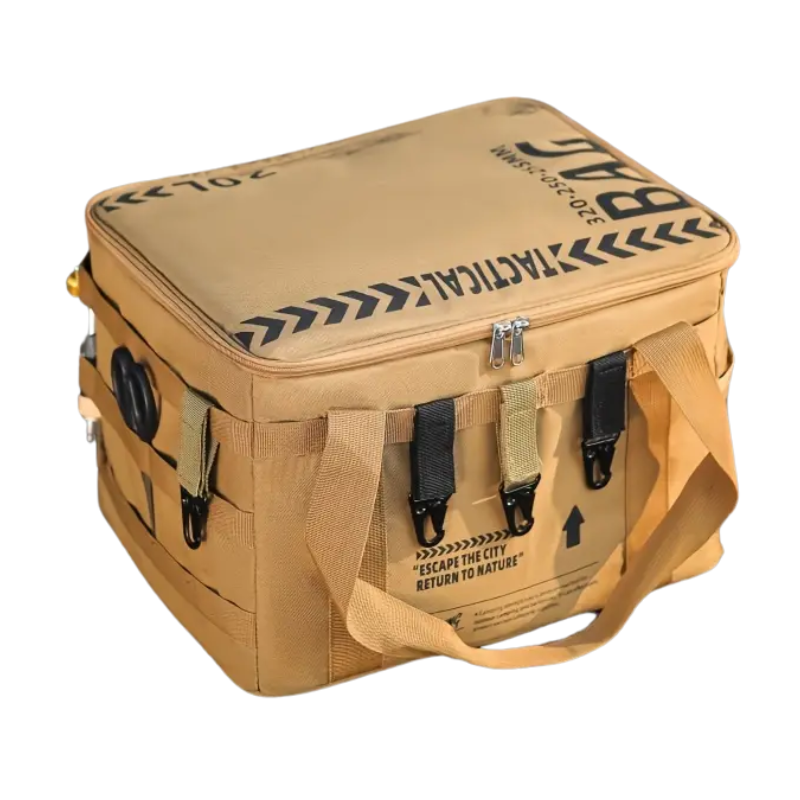 Premium Outdoor Camping Cookware Storage Bag - Khaki, 20L
