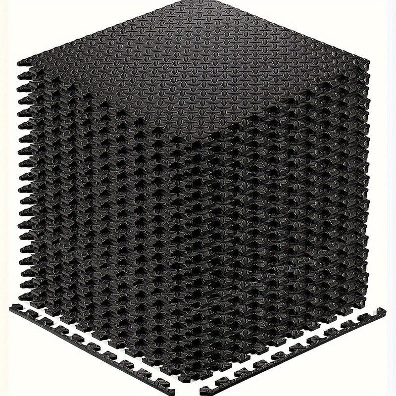 Premium Black Interlocking EVA Fitness Mats Set - 20pcs