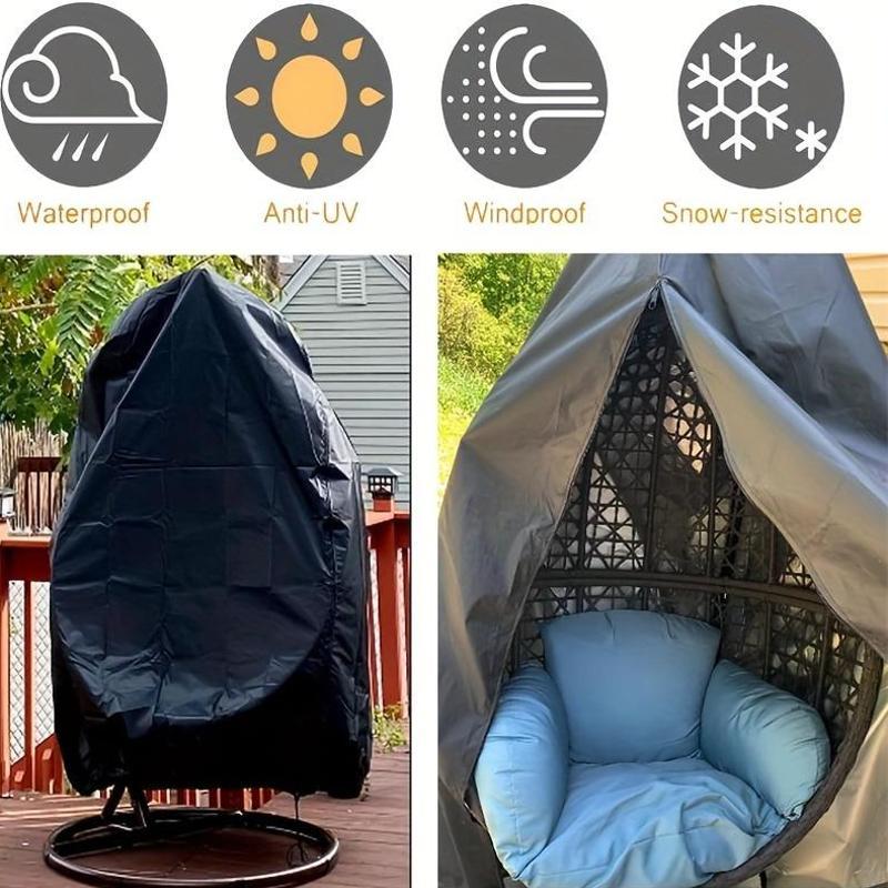 Heavy Duty Hanging Egg Chair Cover Black 800D Polyester with Zipper Closure