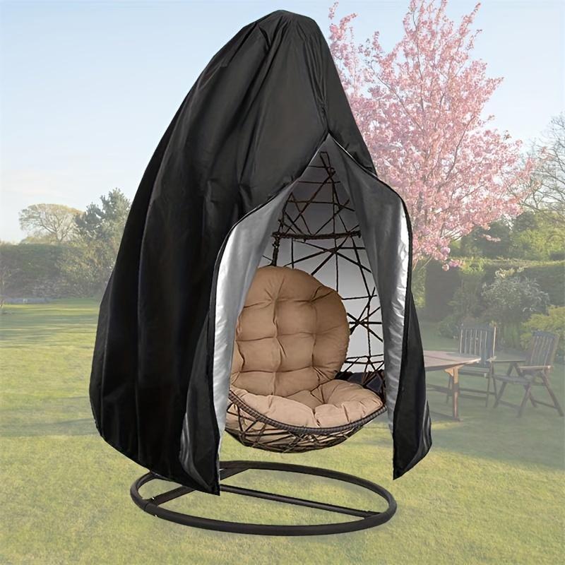 Heavy Duty Hanging Egg Chair Cover Black 800D Polyester with Zipper Closure