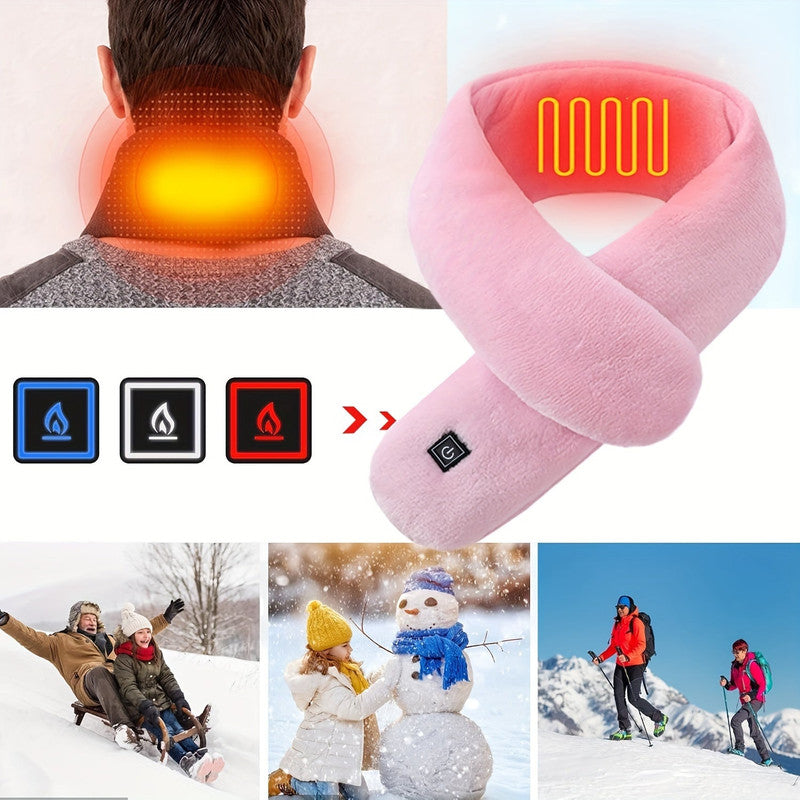 Premium Pink USB Heated Winter Neck Warmer Scarf