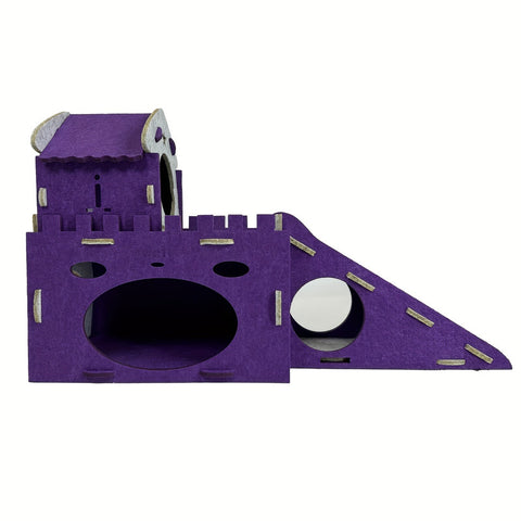Premium Felt Rabbit Hideaway Bunny Castle Indoor Habitat - Purple