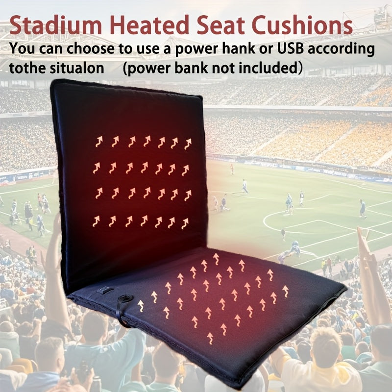 Premium Portable Heated Foldable Seat Cushion – Black USB Powered