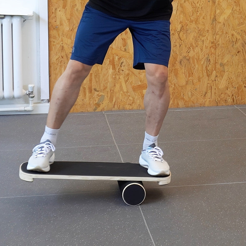 Premium Black Wooden Surf Balance Board for Core Training