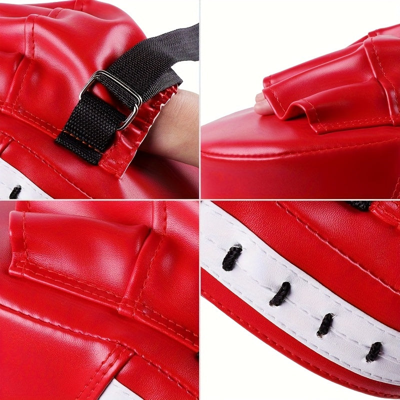Premium Red Curved Boxing Pads Set for Martial Arts - 4pcs
