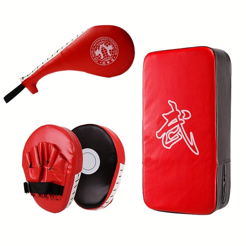 Premium Red Curved Boxing Pads Set for Martial Arts - 4pcs