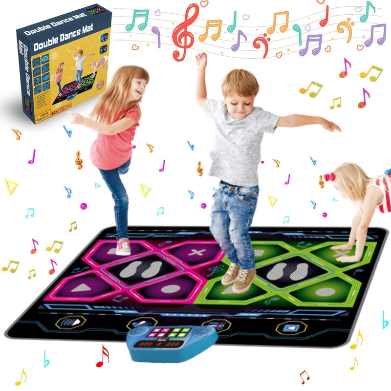 Premium Double LED Dance Pad Rhythm Game Mat 105x90cm with Music and Lights