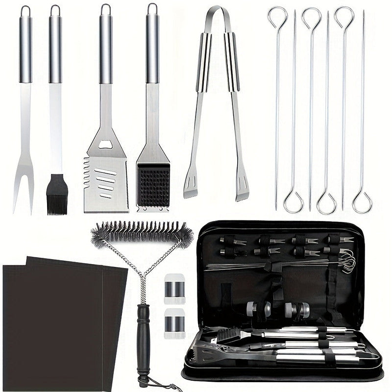 Premium 17 Piece Stainless Steel BBQ Grill Accessories Set