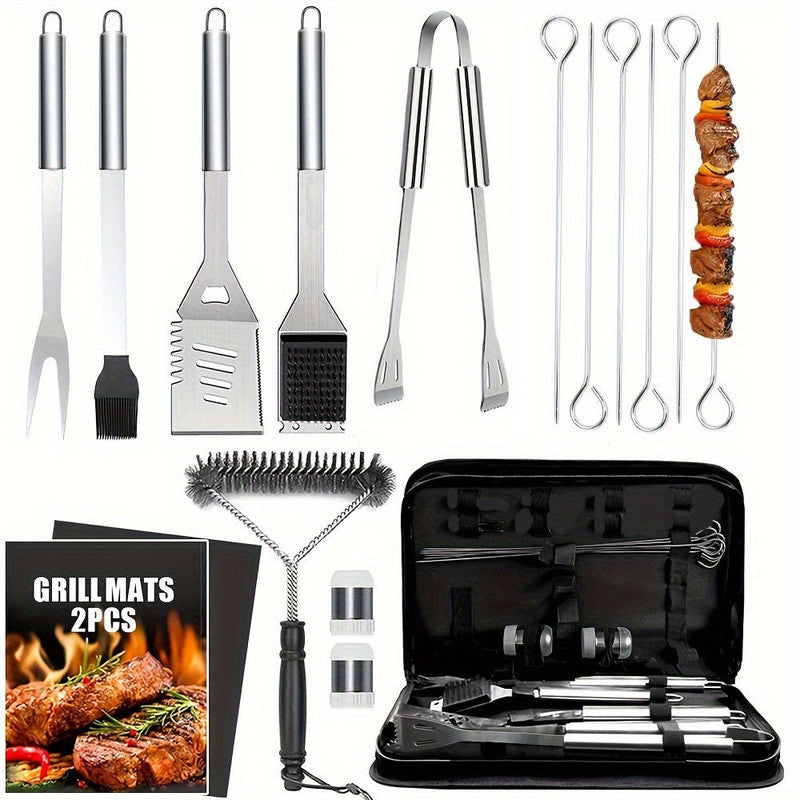Premium 17 Piece Stainless Steel BBQ Grill Accessories Set