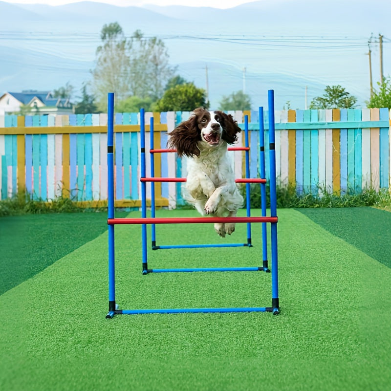 Premium Dog Agility Training Set with Adjustable PVC Poles