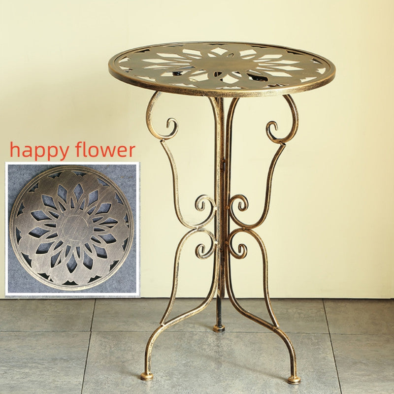 Vintage Black Metal Scrollwork Side Table 40x40x56cm