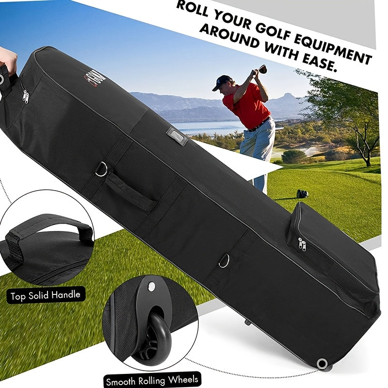 Premium Black Golf Travel Bag with Wheels - 128cm