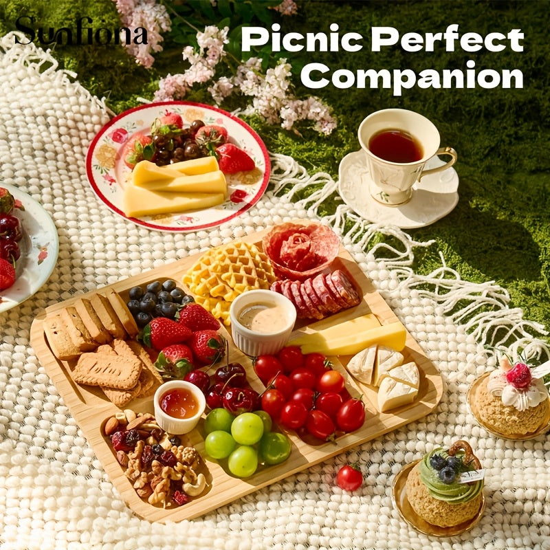Premium Bamboo Cheese Tray – Food Serving Board with Acrylic Lid