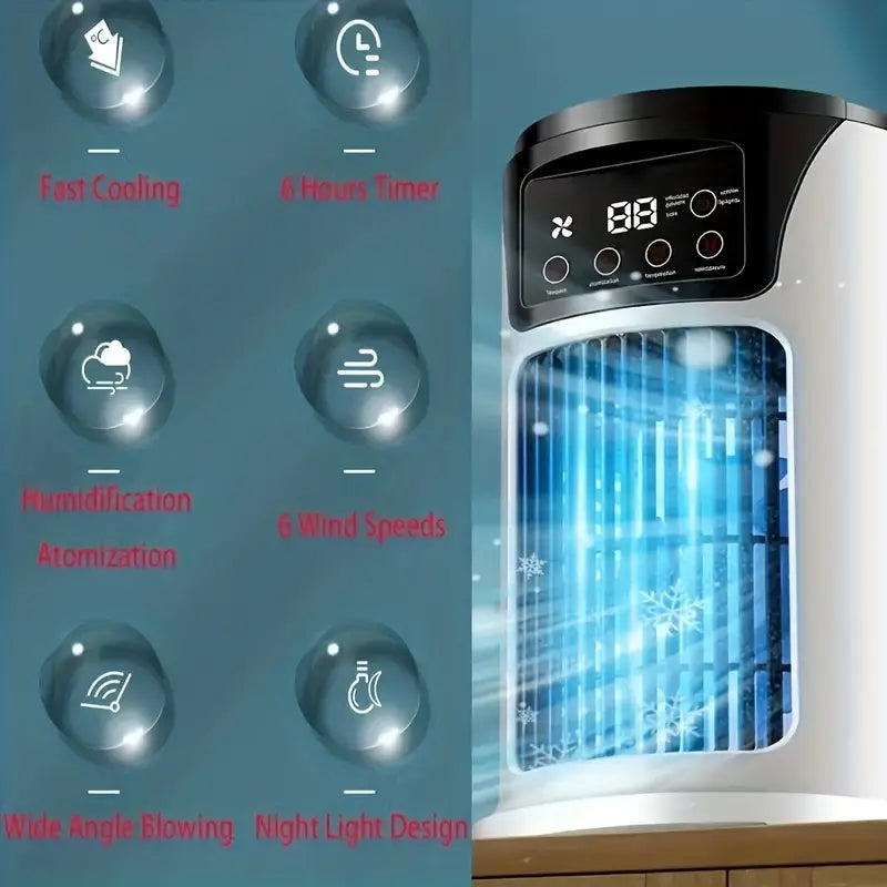 Premium Portable Smart USB Air Cooler with 7 LED Mood Lights