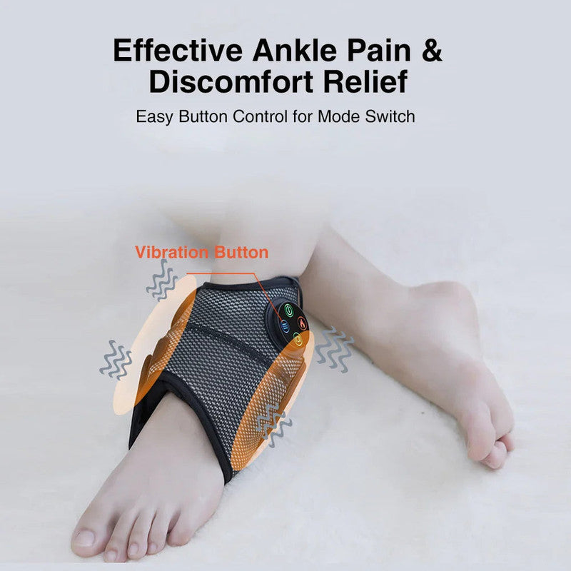 Black Electric Foot and Ankle Massager 2 Pieces with Heat LCD and USB Charging