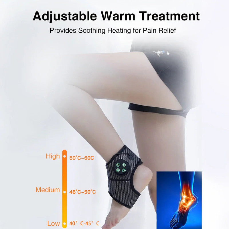 Black Electric Foot and Ankle Massager 2 Pieces with Heat LCD and USB Charging