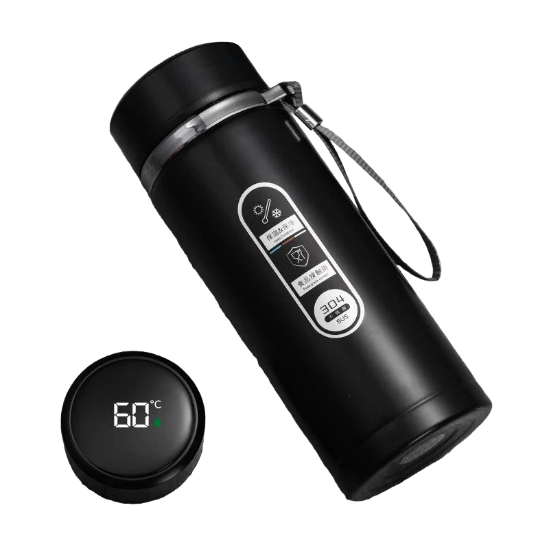 Premium Thermos Bottle – Black 1L with LED Temperature Display