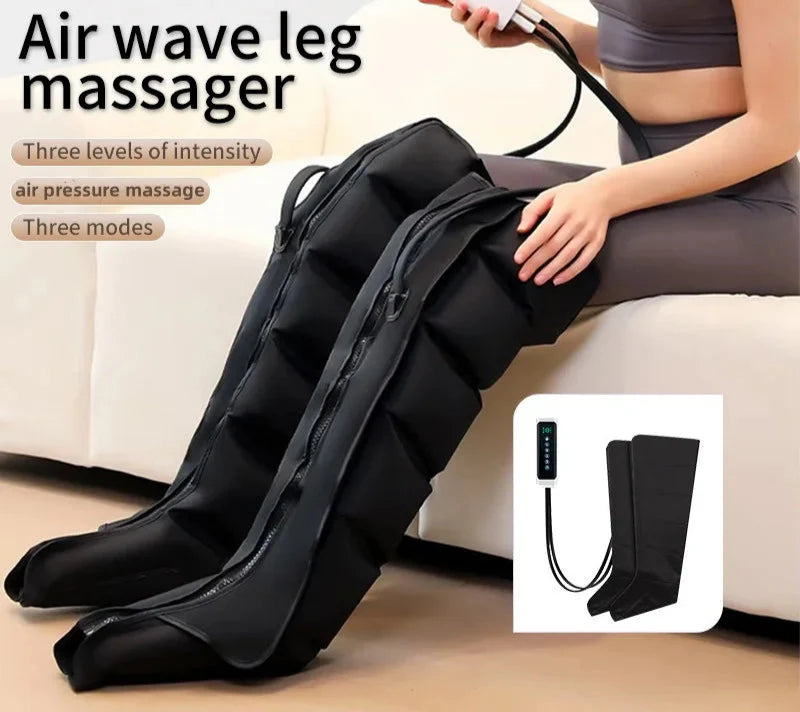 360 Air Pressure Leg Massager Boots with Remote Black - SuperSaverAU - view 5