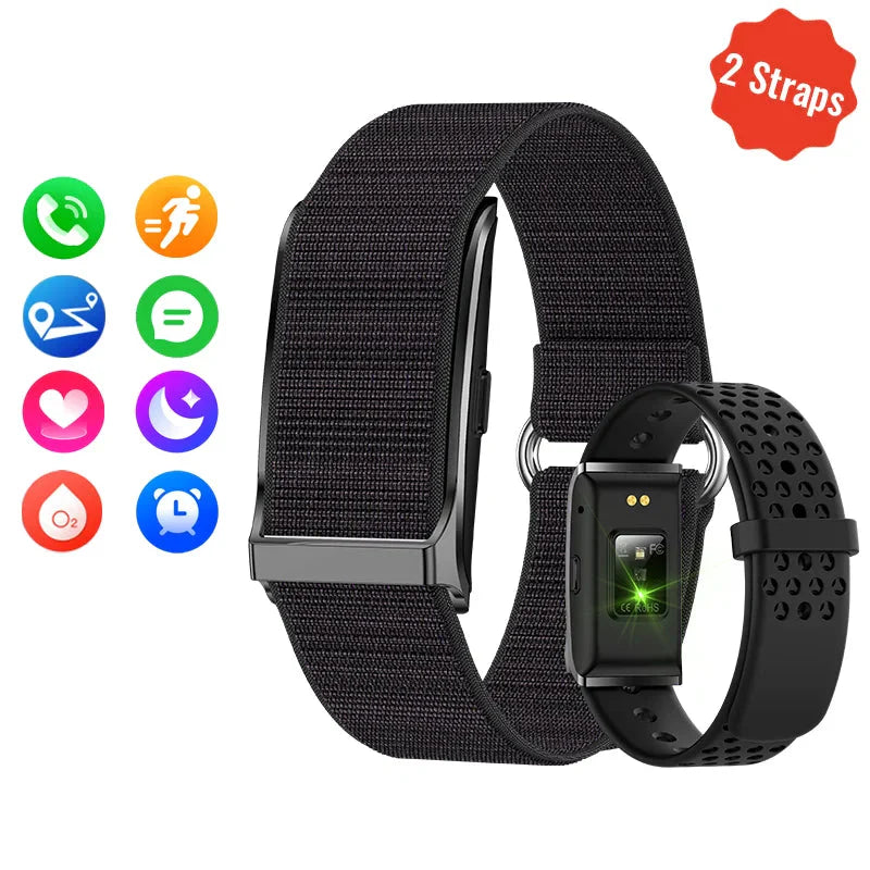Premium Black Smart Fitness Bracelet with 24H Heart Rate & 127 Sports Modes