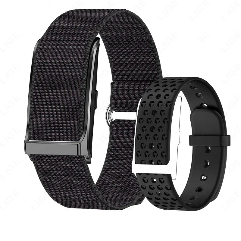 Premium Black Smart Fitness Bracelet with 24H Heart Rate & 127 Sports Modes
