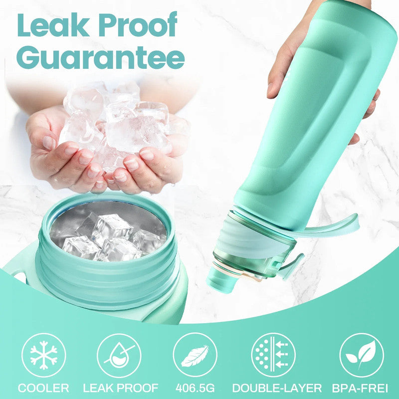 Premium Spray Water Bottle – Green 750ml, 2-in-1 Drink & Mist Function