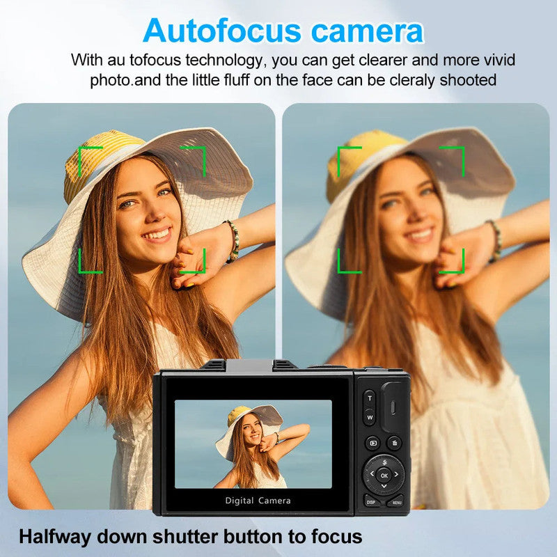 Premium Black 4K Digital Camera with 18X Zoom Autofocus and 32GB Card