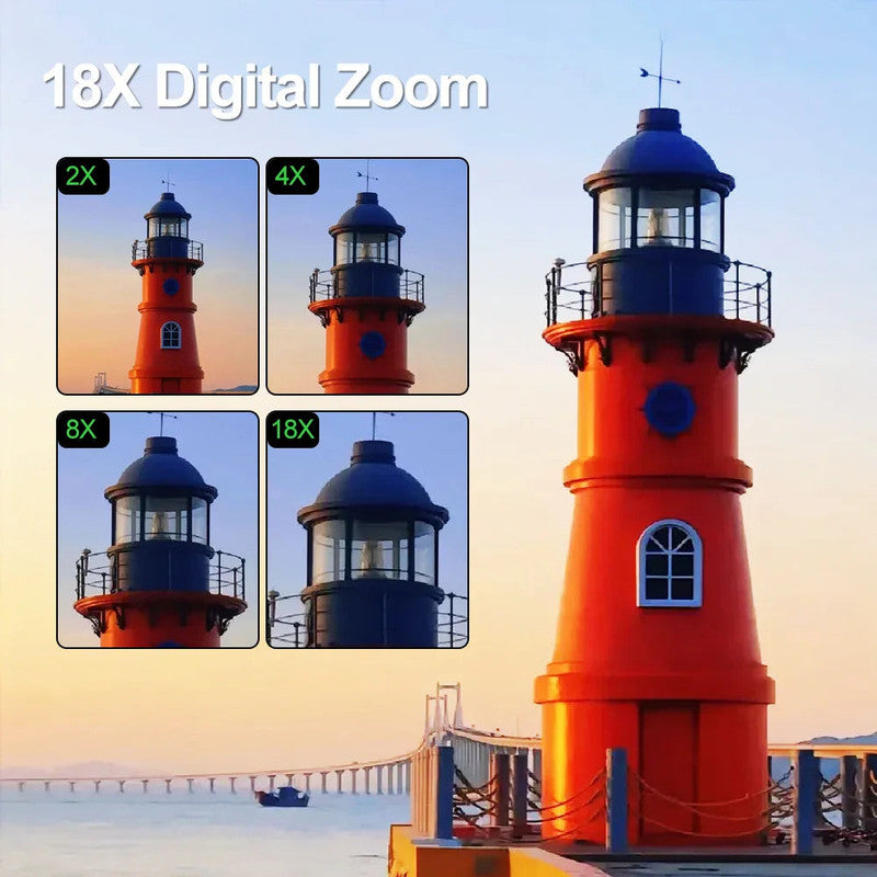 Premium Black 4K Digital Camera with 18X Zoom Autofocus and 32GB Card