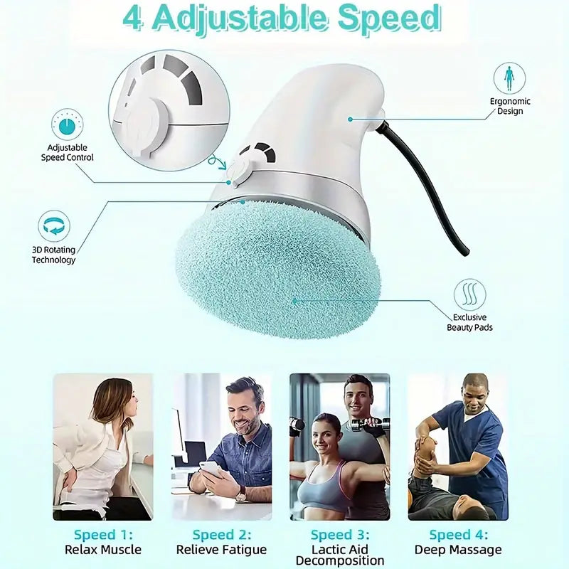 White Handheld Electric Body Sculpting Massager Plug-In Full Body Toning Tool