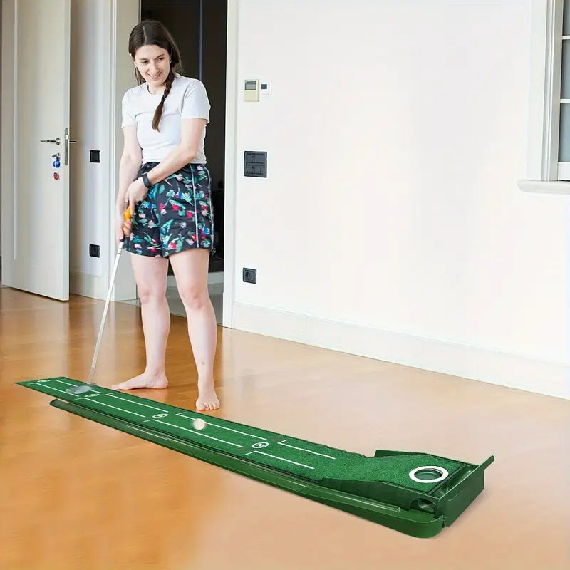Premium Portable Golf Putting Training Mat with Alignment Guides - 8ft
