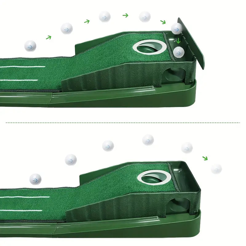 Premium Portable Golf Putting Training Mat with Alignment Guides - 8ft