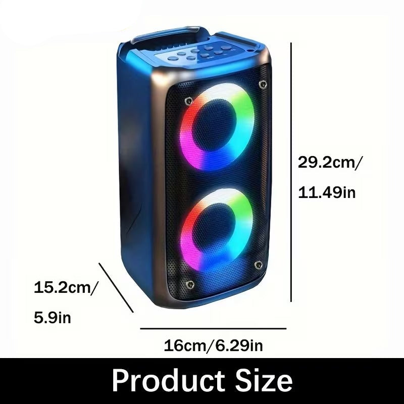 Premium Black Large Wireless Speaker with Deep Bass 2400mAh