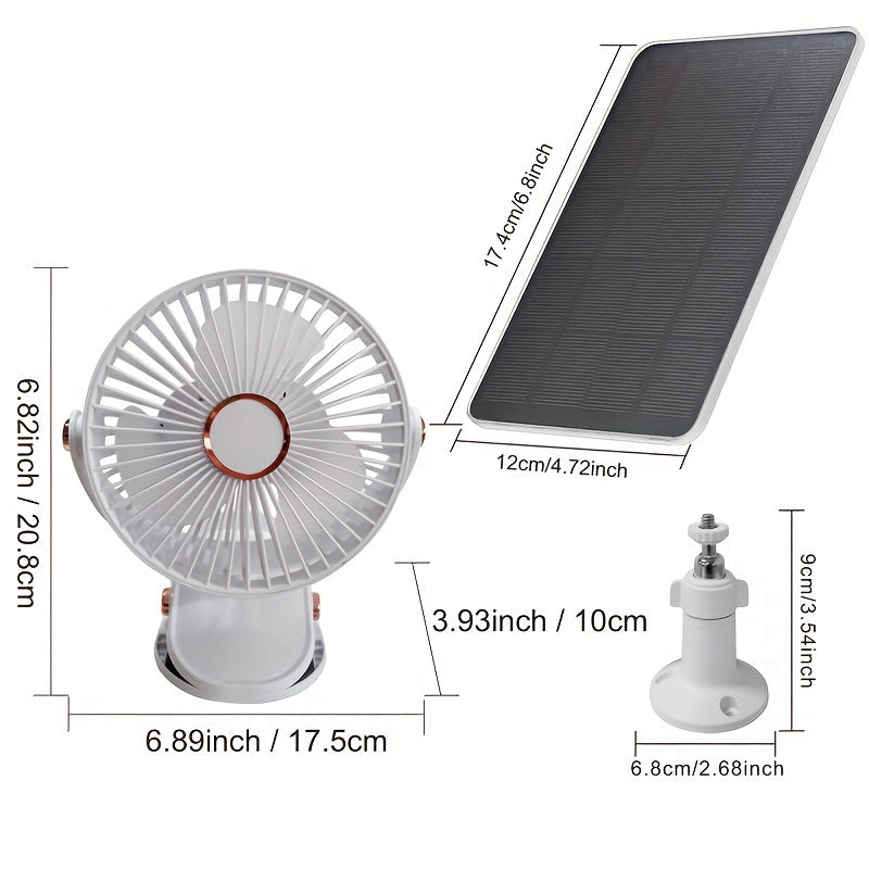 Premium White Solar Battery Camping Fan with Light 10000mAh 4 Speeds