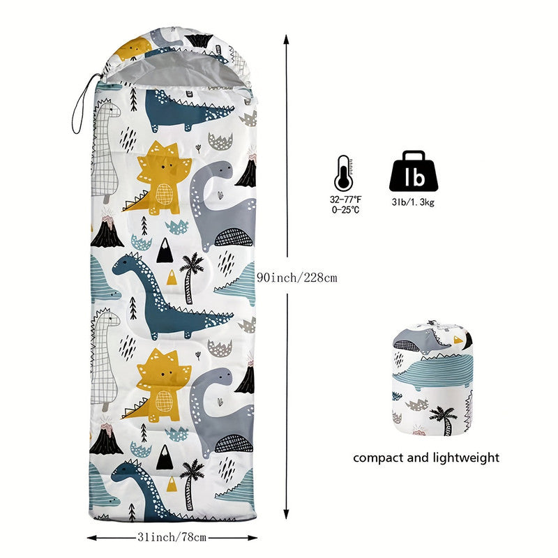 Dinosaur Camping Sleeping Bag Lightweight Warm Quilt - SuperSaverAU - view 5