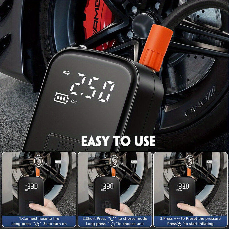Premium 150PSI Portable Cordless Air Compressor Tyre Inflator 4000mAh