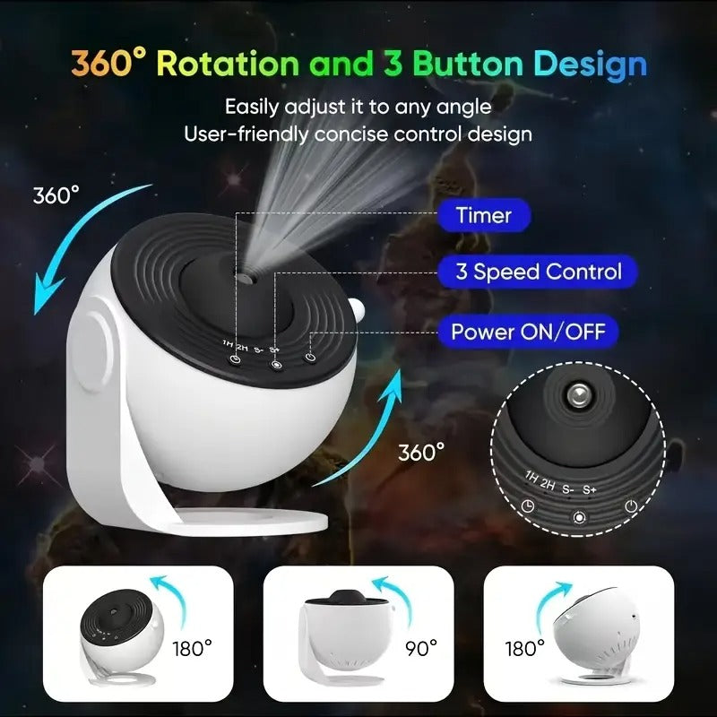 Premium USB Galaxy Star Projector with 13 Discs