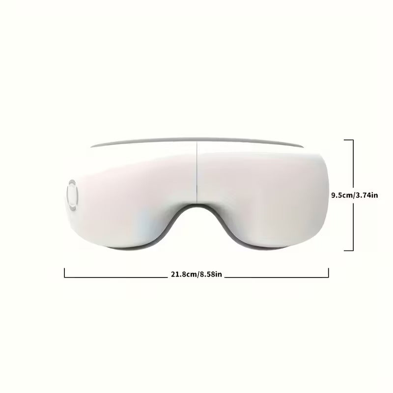 White 4D Portable Eye Massager with Heat Music and 180° Foldable Design