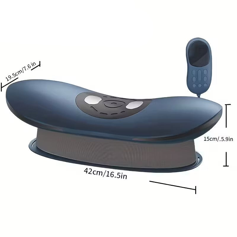 Blue Electric Lumbar Massager with Heat Vibration and USB Charging