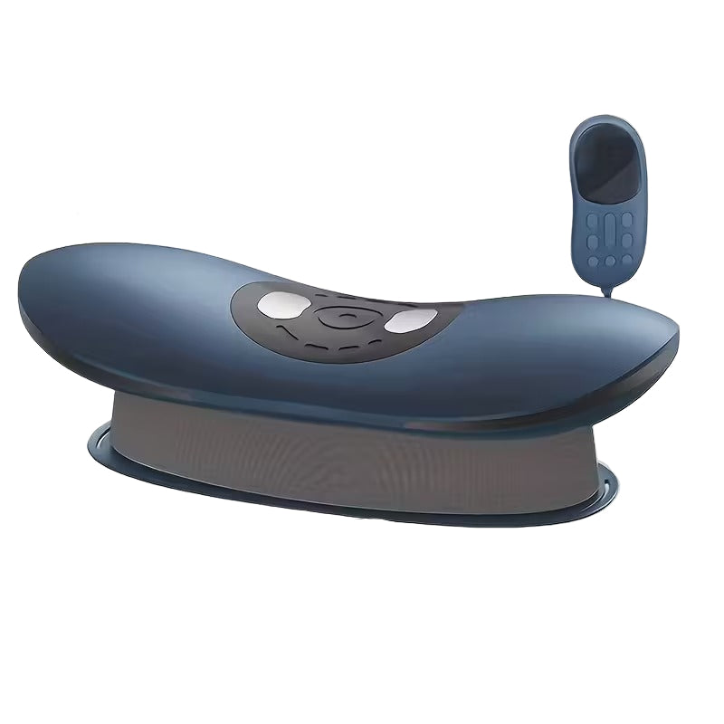 Blue Electric Lumbar Massager with Heat Vibration and USB Charging