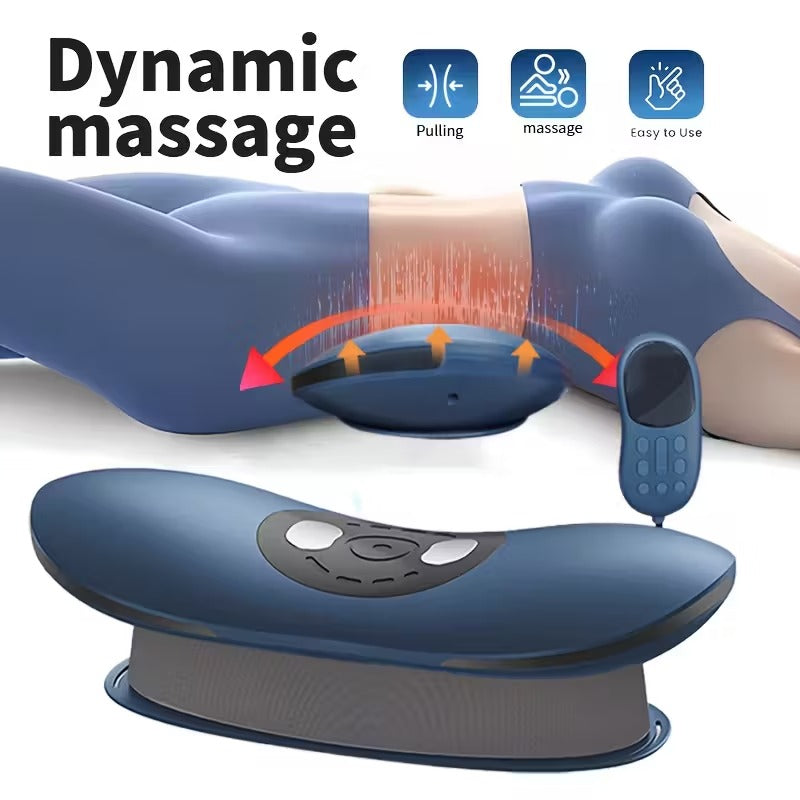 Blue Electric Lumbar Massager with Heat Vibration and USB Charging