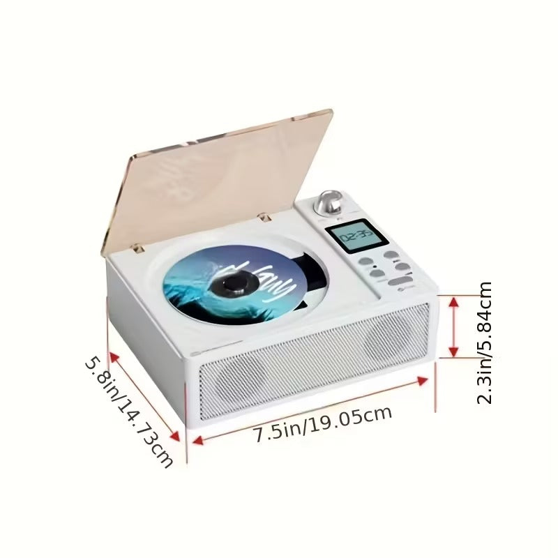 Premium White CD Player with Wireless Speaker FM Radio and USB Playback