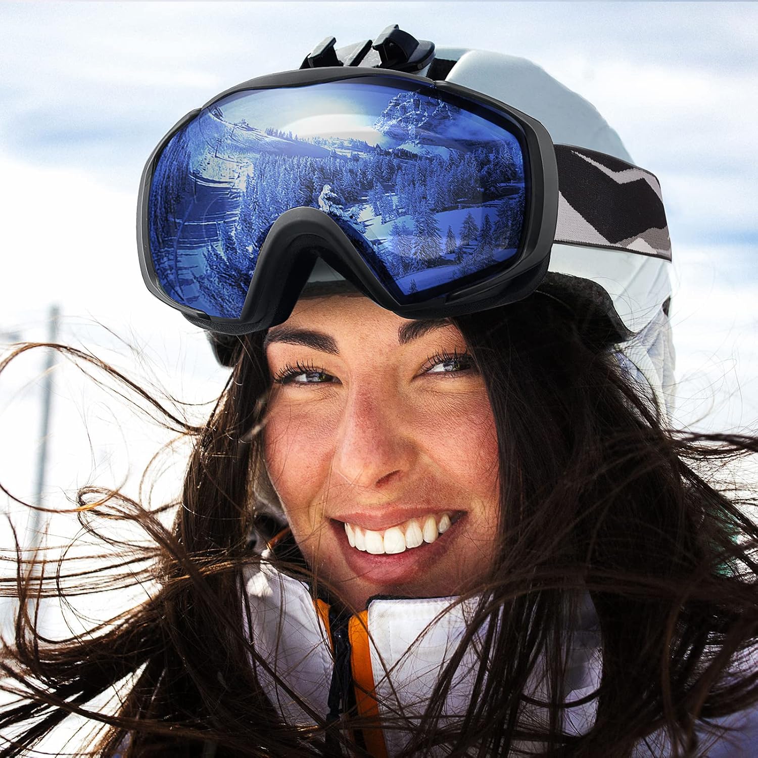 OutdoorMaster Ski Goggles OTG, Adult Size, Anti-Fog, 100% UV Protection - SuperSaverAU - view 8
