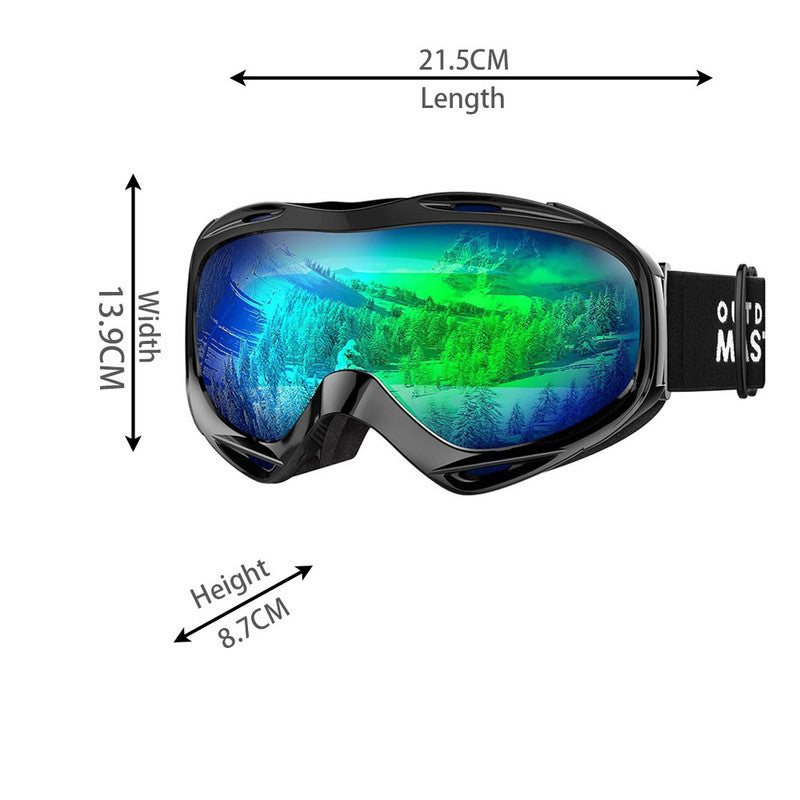 OutdoorMaster OTG Ski Goggles - One Size, Anti-Fog, UV Protection, Unisex - SuperSaverAU - view 2