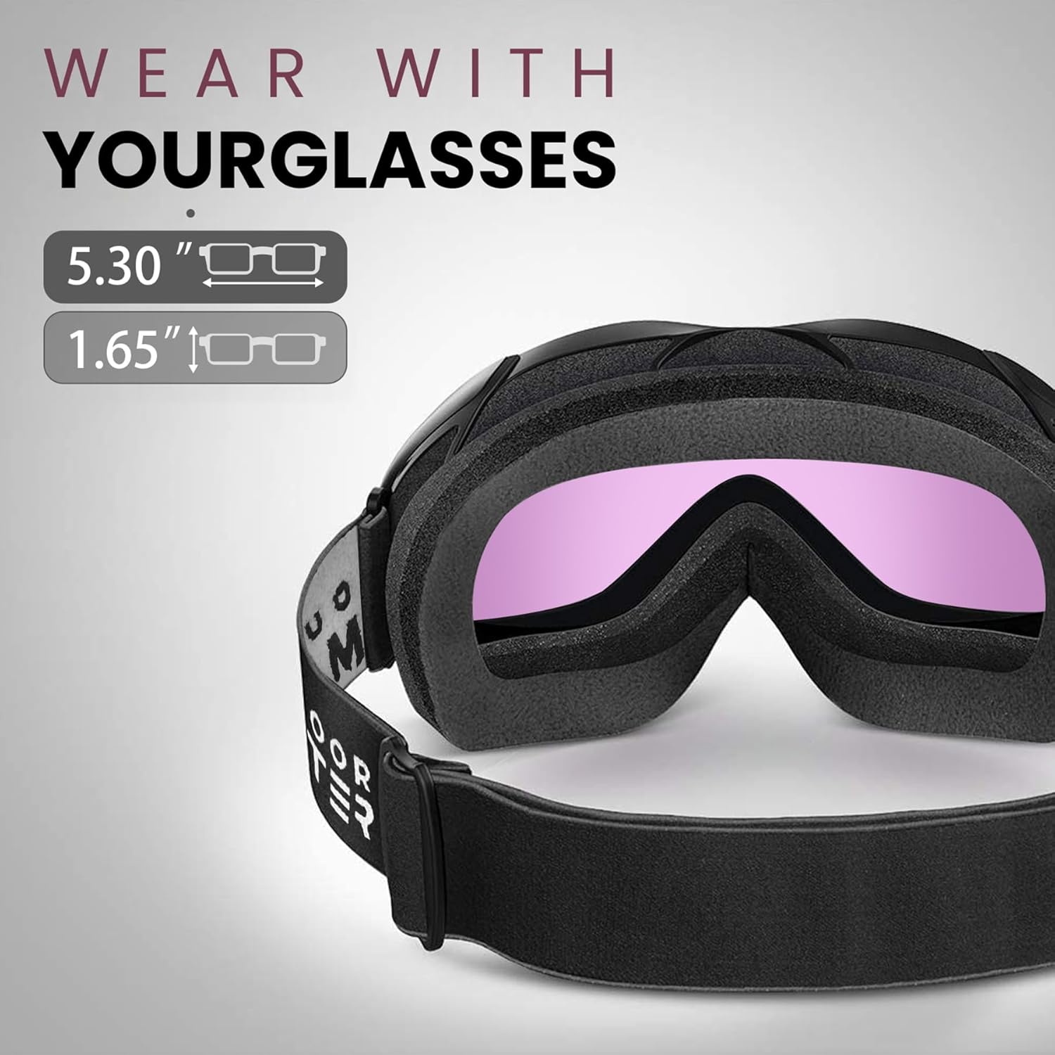 OutdoorMaster OTG Ski Goggles - One Size, Anti-Fog, UV Protection, Unisex - SuperSaverAU - view 5