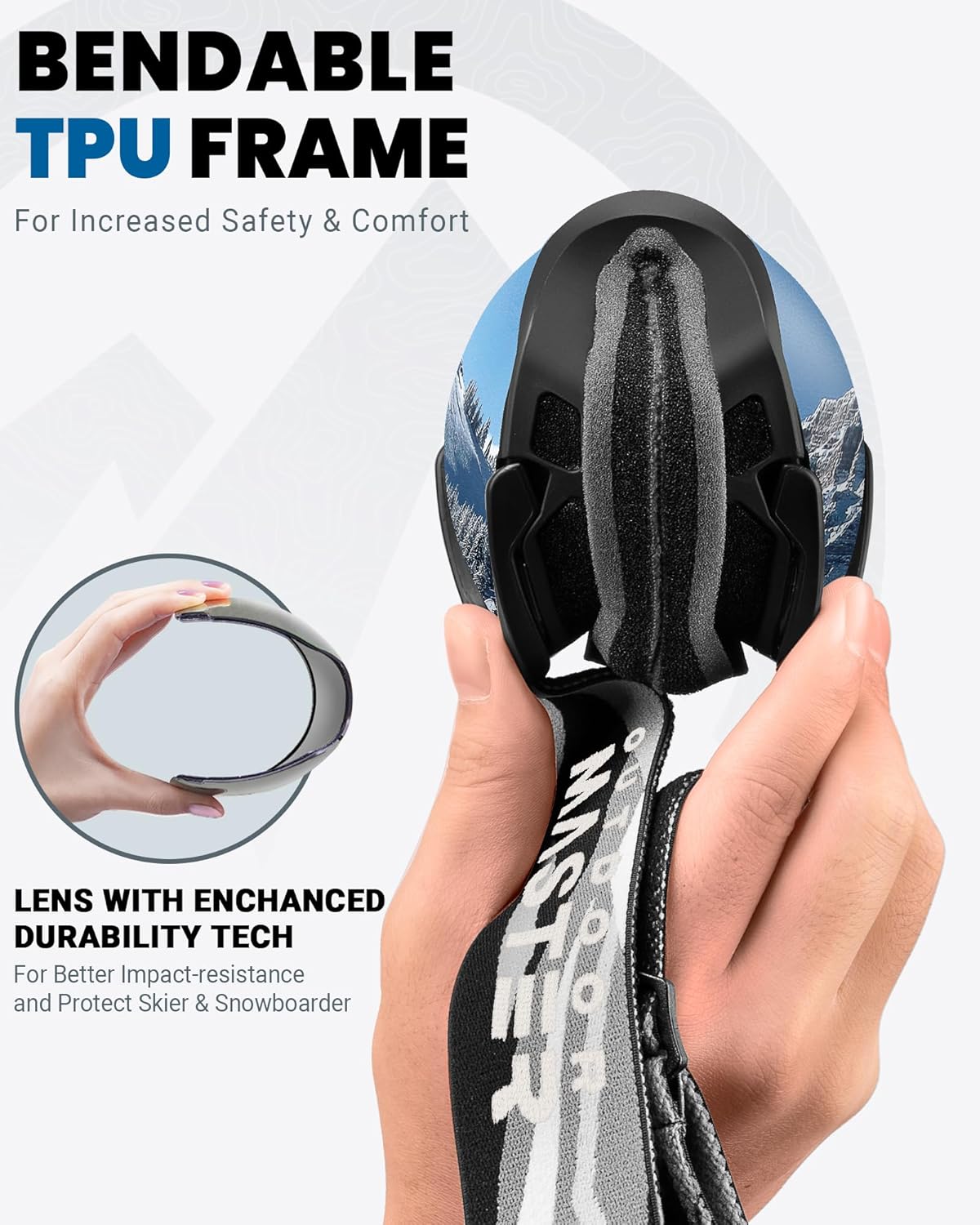 OutdoorMaster Ski Goggles OTG, Adult Size, Anti-Fog, 100% UV Protection - SuperSaverAU - view 4