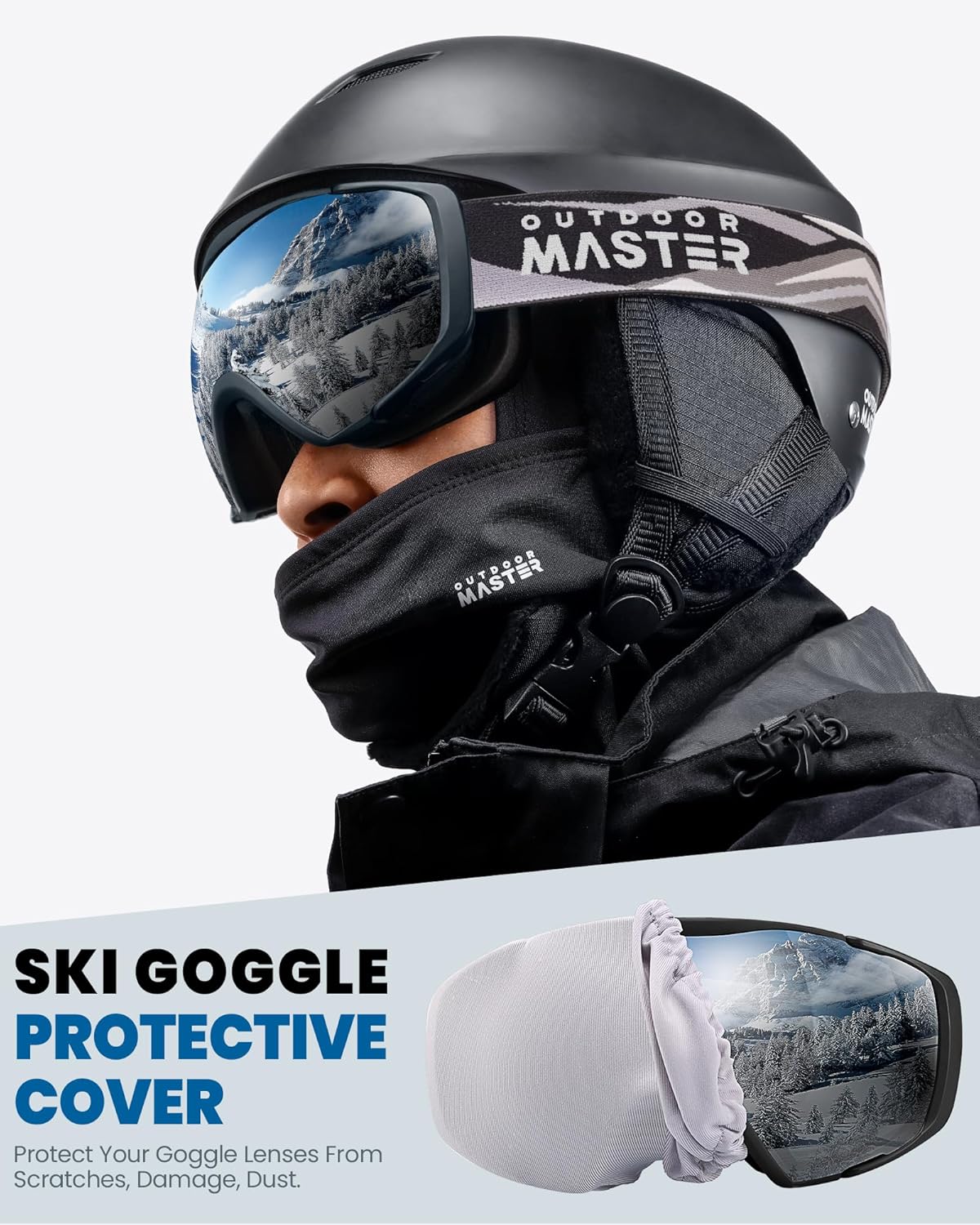 OutdoorMaster Ski Goggles OTG, Adult Size, Anti-Fog, 100% UV Protection - SuperSaverAU - view 7