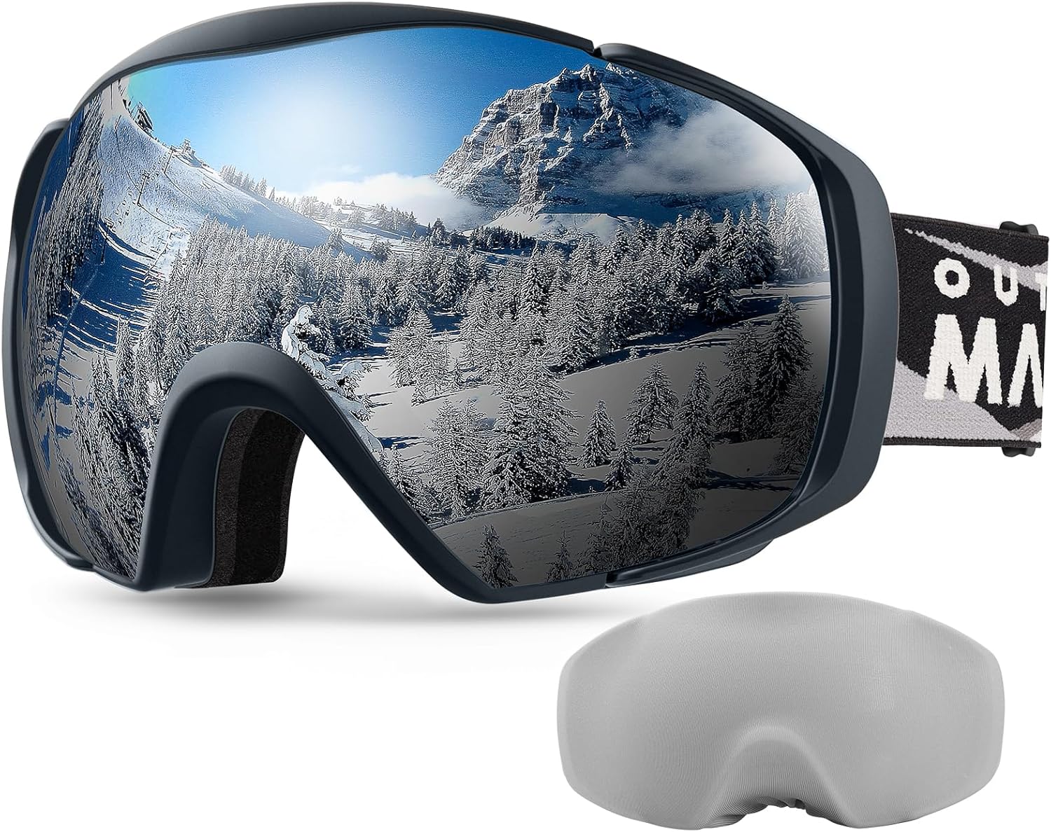 OutdoorMaster Ski Goggles OTG, Adult Size, Anti-Fog, 100% UV Protection - SuperSaverAU - view 1