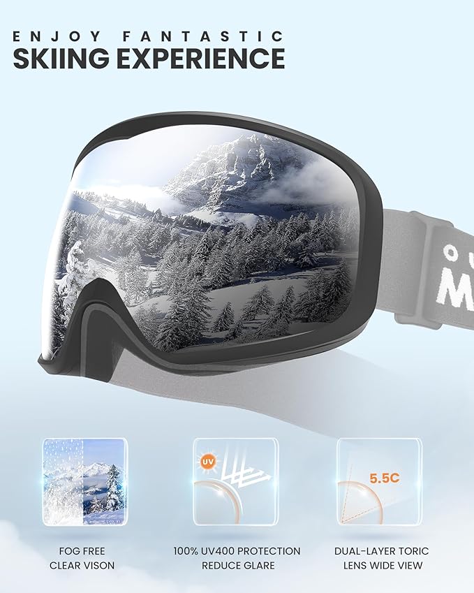 OutdoorMaster Owl Ski Goggles OTG, Anti-Fog, 100% UV Protection, Snowboard Goggles for Men Women Youth - SuperSaverAU - view 4